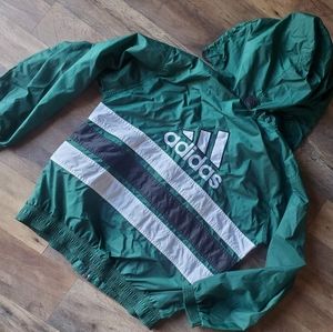 Vintage Adidas windbreaker jacket, green, XL kids